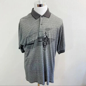 Pro Celebrity Polo Shirt Men XL Graphics Golf Gray ‎ Short Sleeve Travel L 6